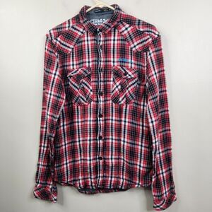 Jack & Jones Mens Dual Chest Pocket LS Embroidered Lumberjack Flannel Shirt M